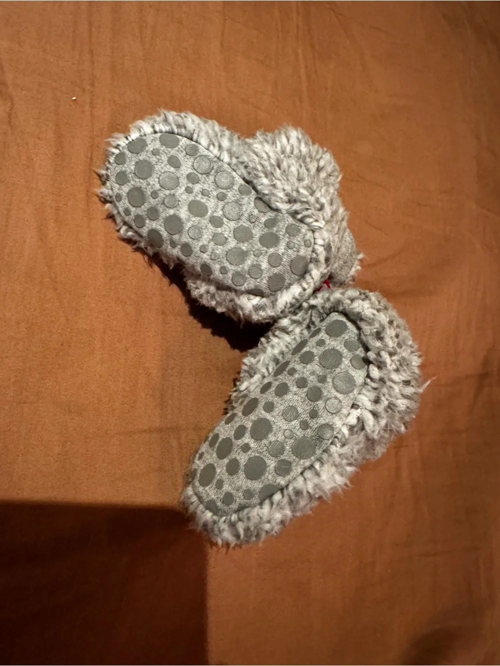 Zutano Plush Gray Baby Walker Shoes